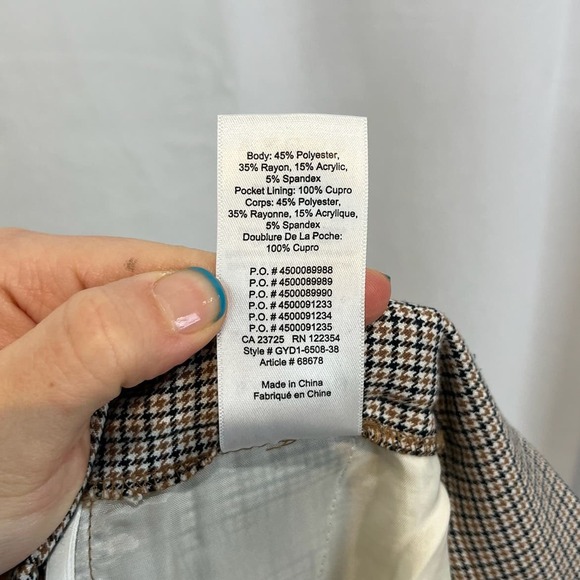 BABATON Aritzia Conan Pants Plaid Pull On Ankle Crop Multicolor Size 6 - Picture 8 of 8